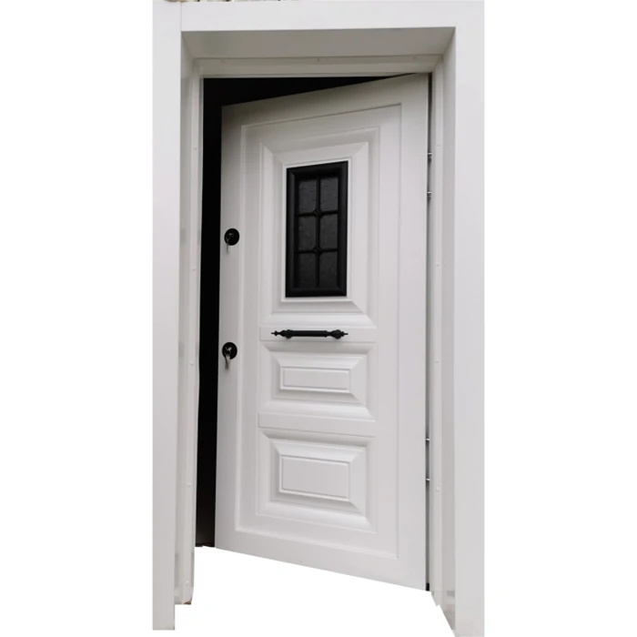 Exterior Climate Steel Door with Glass - Right Opening